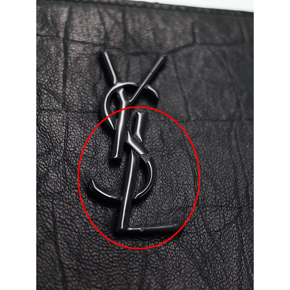 SAINT LAURENT Paris Saint Paris Monogram Zip Tablet Holder Clutch Bag - Picture 4 of 9